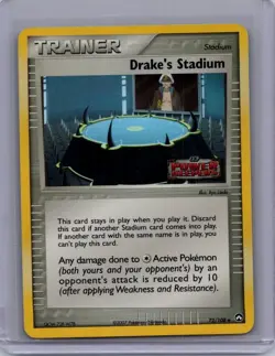 Pokemon Power Keepers #72/108 Drake's Stadium Reverse Holo Stamp Lightly played - Image 1
