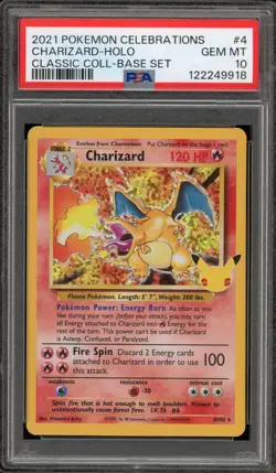 Pokemon Charizard Celebrations Classic Coll. Base Set Holo Rare #4 PSA 10 - Image 1