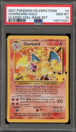 Pokemon Charizard Celebrations Classic Coll. Base Set Holo Rare #4 PSA 10 - Image 1