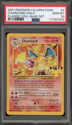 Pokemon Charizard Celebrations Classic Coll. Base Set Holo Rare #4 PSA 10 - Image 1