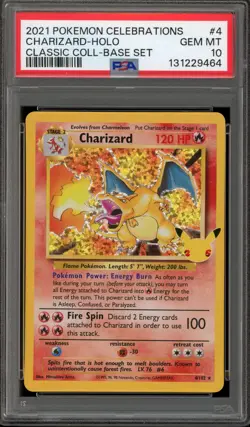 Pokemon Charizard Celebrations Classic Coll. Base Set Holo Rare #4 PSA 10 - Image 1