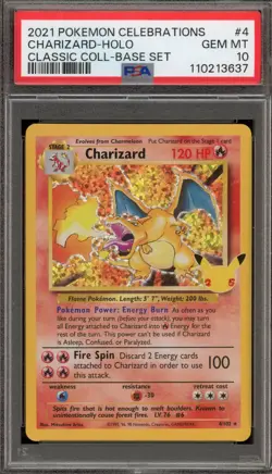 Pokemon Charizard Celebrations Classic Coll. Base Set Holo Rare #4 PSA 10 - Image 1