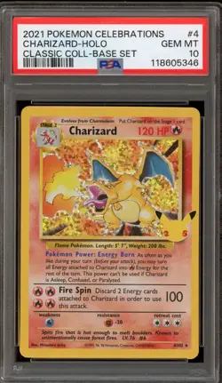 Pokemon Charizard Celebrations Classic Coll. Base Set Holo Rare #4 PSA 10 - Image 1