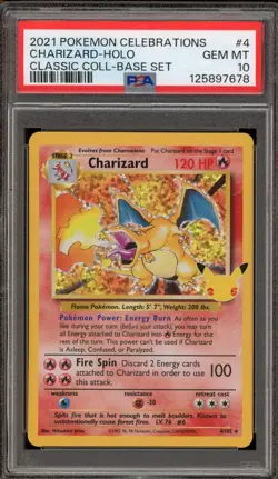 Pokemon Charizard Celebrations Classic Coll. Base Set Holo Rare #4 PSA 10 - Image 1