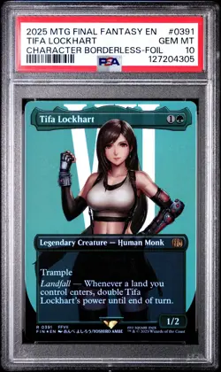 PSA 10 MTG FINAL FANTASY CHARACTER BORDERLESS-FOIL #0391 TIFA LOCKHART - Image 3