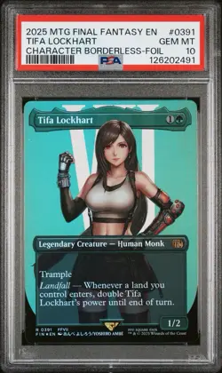 PSA 10 MTG FINAL FANTASY CHARACTER BORDERLESS-FOIL #0391 TIFA LOCKHART - Image 5
