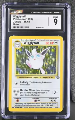 CGC 9 MINT Wigglytuff 1999 Jungle 16/64 Holo Pokemon Card - Image 1