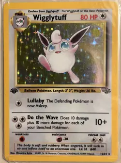 1999 Pokemon Wigglytuff Jungle 1st Edition Holo Rare Card 16/64 - Image 1