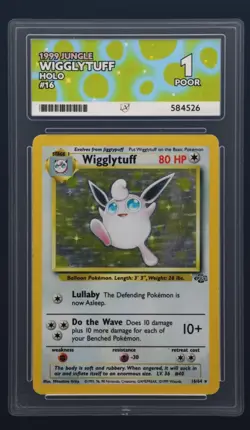 Pokemon Jungle Wigglytuff TCG Card 16/64 Holo Ace Grade 1 - Image 1