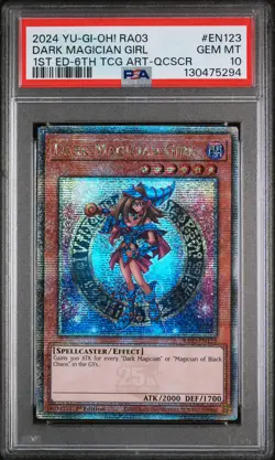 2024 YU-GI-OH! RA03-QUARTER CENTURY BONANZA #EN123 DARK MAGICIAN GIRL PSA 10 - Image 1