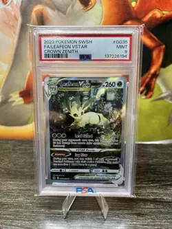 2023 POKEMON SWORD & SHIELD CROWN ZENITH #GG35 FULL ART/LEAFEON VSTAR PSA 9 - Image 1