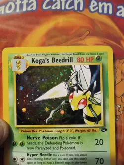 Pokemon TCG Koga's Beedrill Gym Challenge Holo Rare Card 9/132 Unlimited Vintage - Image 2
