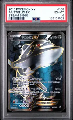 2016 POKEMON XY STEAM SIEGE #108 FULL ART/STEELIX EX PSA 6 - Image 1