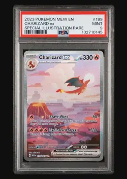 2023 POKEMON MEW EN-151 SPECIAL ILLUSTRATION RARE 199/165 CHARIZARD EX PSA 9 - Image 1