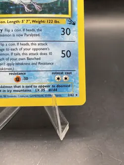 Articuno Pokemon Card 1st Edition Holo WOTC 2/62 Fossil (Pack Fresh) - NM - Image 4