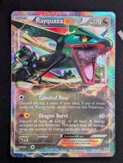Rayquaza EX - 85/124 - Pokemon Dragons Exalted Black & White Ultra Rare Card MP - Image 1