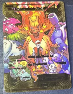 The Undefeatable Red GX Gold Foil Fan Art Card HP7500000 Gotta Win Them All🔥🔥 - Image 1