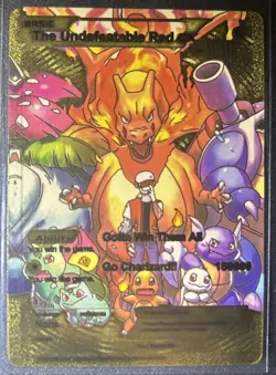 The Undefeatable Red GX Gold Foil Fan Art Card HP7500000 Gotta Win Them All🔥🔥 - Image 3
