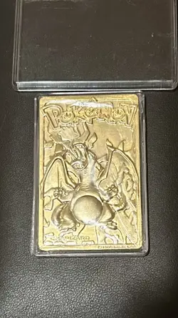 Pokemon 23K Gold Plated Trading Card Charizard & Mewtwo Burger King With COA1999 - Image 1