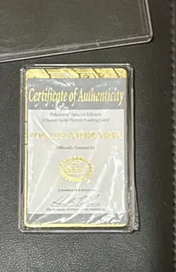 Pokemon 23K Gold Plated Trading Card Charizard & Mewtwo Burger King With COA1999 - Image 2