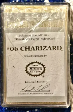Pokemon 23K Gold Plated Trading Card Charizard & Mewtwo Burger King With COA1999 - Image 5