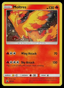 Pokemon Card - Moltres Sun & Moon Promo SM143 Holo - Image 1