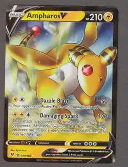 Ampharos V 049/185 Vivid Voltage Ultra Rare Holo Foil Pokemon Card NM - Image 1