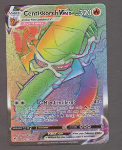 Centiskorch VMAX 191/189 Darkness Ablaze Secret Rare Rainbow Holo Pokemon Card N - Image 1