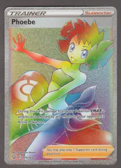 Phoebe 175/163 Rainbow Rare Battle Styles Pokemon Card Near Mint NM - Image 1