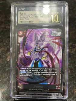Beerus FB01-23 Super Rare Foil Dragon Ball Super Card Game | CGC 10 - Image 1
