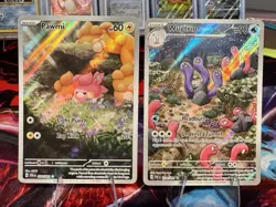 Paldean Fates IRs Wugtrio 224/091 & Pawmi 226/091 Pokemon Cards - Image 1