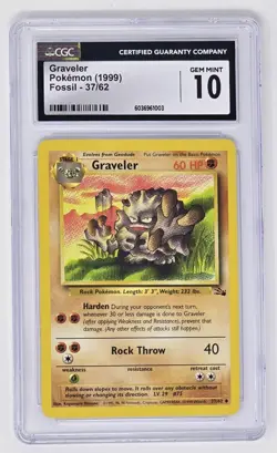Graveler (37/62) CGC 10 Gem Mint (1999) Pokemon Uncommon trading card Fossil Set - Image 1