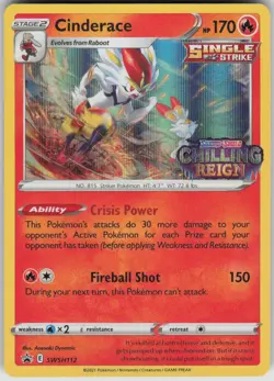 Pokemon Cinderace - (Prerelease) Promo SWSH: Sword & Shield Promo Cards SWSH112 - Image 1