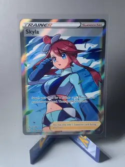 NM Pokemon TCG Skyla 72/72 Shining Fates Full Art Ultra Rare Trainer - Image 1