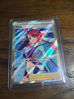 Pokemon TCG Skyla Full Art Trainer 72/72 Shining Fates Ultra Rare Holo LP - Image 1