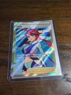 Pokemon TCG Skyla 72/72 Shining Fates Full Art Ultra Rare Trainer - Image 1