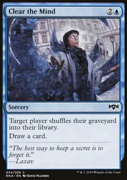 MTG Magic the Gathering Clear the Mind (34/296) Ravnica Allegiance LP - Image 1