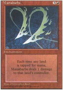 Heavy Play, English MTG Regular Manabarbs 4th Edition Magic the Gathering - Image 1