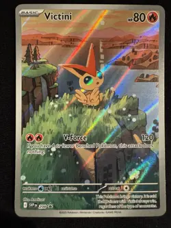 Pokemon TCG Victini Promo Illustration Rare SVP208 Black Bolt White Flare - Image 1