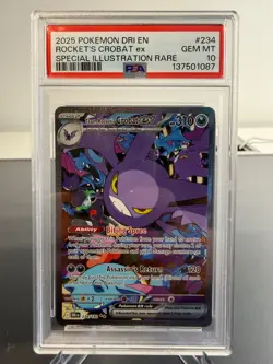 Pokemon TCG PSA 10 GEM MINT Team Rocket's Crobat ex 234/182 Destined Rivals ENG - Image 1