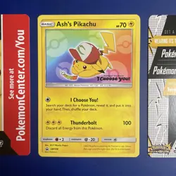 Pokemon TCG Ash's Pikachu TCG SM108 2017 Promo 'I Choose You' NM - Image 1