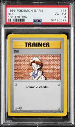 1999 POKEMON BASE SET 1ST EDITION #91 BILL PSA 4 - Image 1