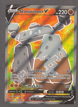 Stonjourner V 193/202 Sword & Shield Base Set Full Art Ultra Rare Pokemon NM - Image 1