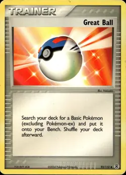Great Ball 92/112 Uncommon EX Fire Red Leaf Green Pokemon - Image 1