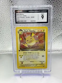 Pokemon TCG Team Rocket Dark Raichu Holo 1st Edition CGC 9 ⚡Huge Swirl! - Image 1