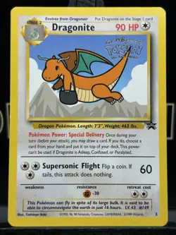 Pokemon TCG Dragonite 5 WB Stamped Movie Promo 1999 WOTC Promo Regular LP - Image 3