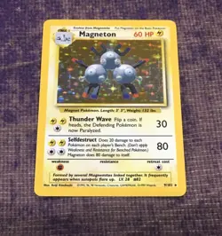 Pokemon TCG Magneton Base Set 9/102 Holo Unlimited Holo Rare 1999 - Image 3