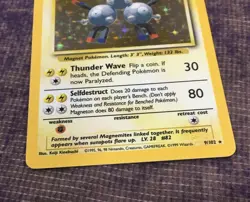Pokemon TCG Magneton Base Set 9/102 Holo Unlimited Holo Rare 1999 - Image 5