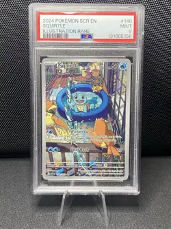 2024 Pokemon SV Stellar Crown SCR EN Squirtle #148/142 Illustration Rare PSA 9 - Image 1