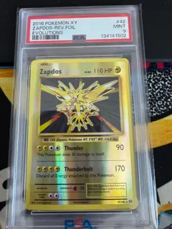 Zapdos Reverse Holo Foil 2016 XY Evolutions 42/108 Pokemon PSA 9 MINT - Image 1